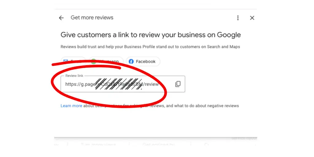 Share Google review link with customers.