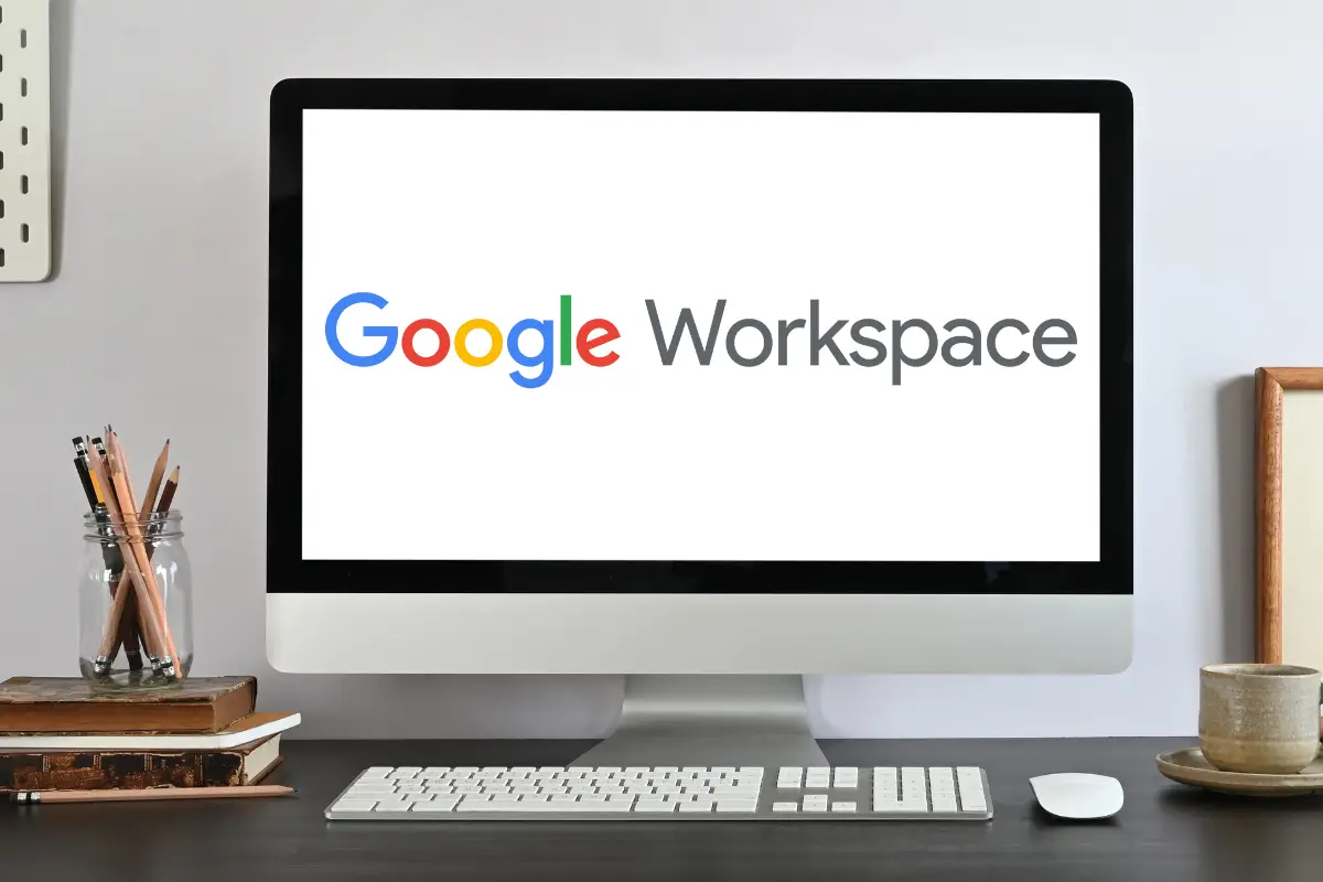 Google Workspace logo on computer screen