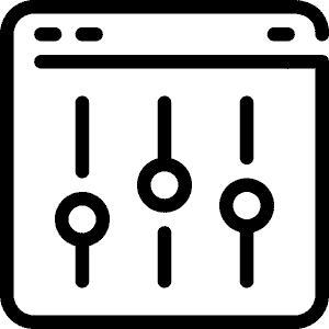 Illustration of audio control slider interface.