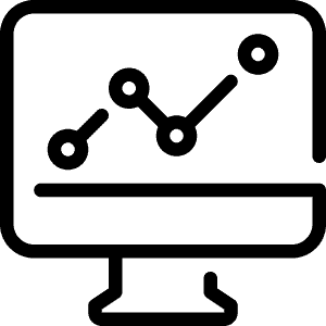 Computer screen with data trend graph