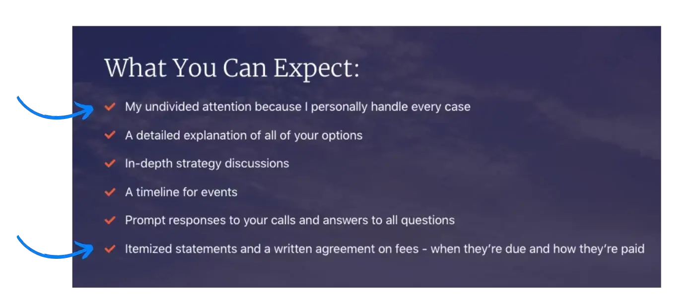 Expectations: attention, explanations, strategy, timeline, responses, agreements.