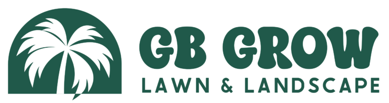 Green logo of GB Grow, a local lawn and landscape business based in New Port Richey, Florida.